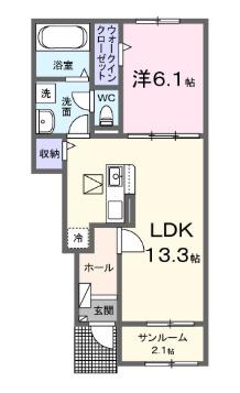 ハピネスB（103） 間取り図画像