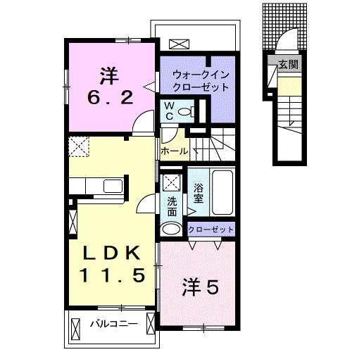 カーフヒルズⅠ（205） 間取り図画像