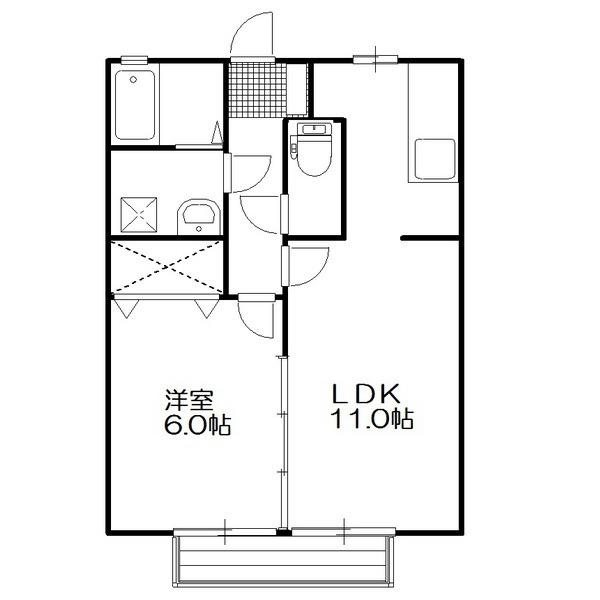 都窪郡早島町前潟アパート 間取り図画像