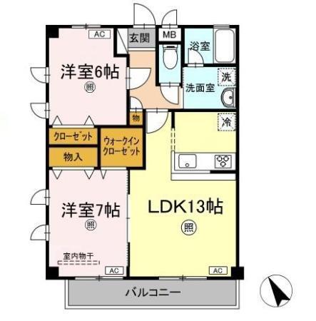 ビューティリメインE（221） 間取り図画像