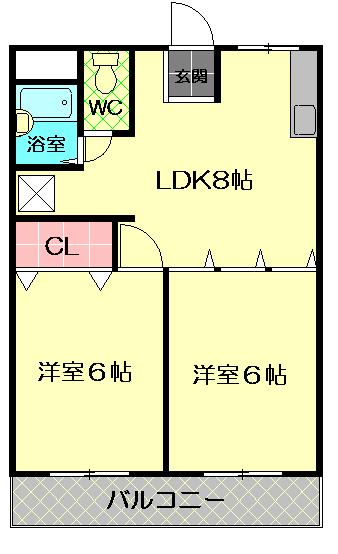 ウイングハート（2E） 間取り図画像