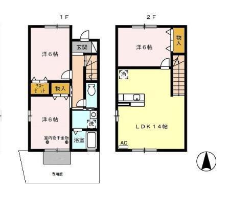 セジュールグランモアおかだ（B） 間取り図画像