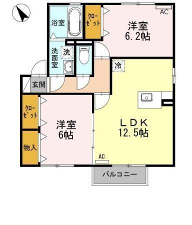 ｅ−ヴィレッジ　A棟（201） 間取り図画像