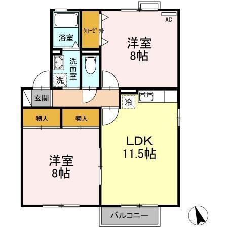 グランタイル高岡　A（101） 間取り図画像