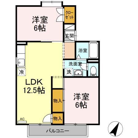 セジュールＨａｎａｎｏ　B（201） 間取り図画像