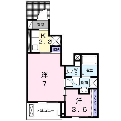 コートハウス安塚Ⅱ（102） 間取り図画像