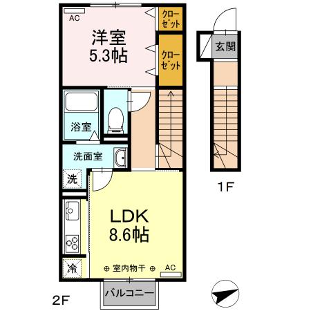 メルベーユ（207） 間取り図画像