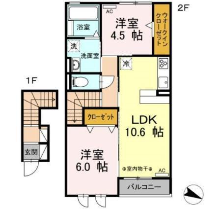 D-room 桂　B棟（203） 間取り図画像