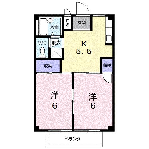 パレスインビレッヂ（2-A） 間取り図画像