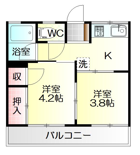 洋室2間