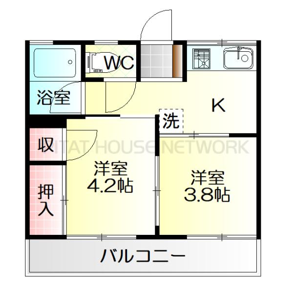 洋室2間