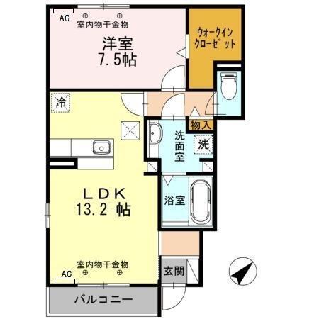 セジュールヤナセⅡ　A（102） 間取り図画像