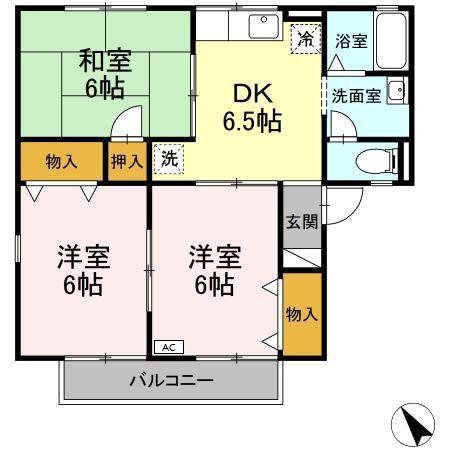 アニバーサリー　C（201） 間取り図画像