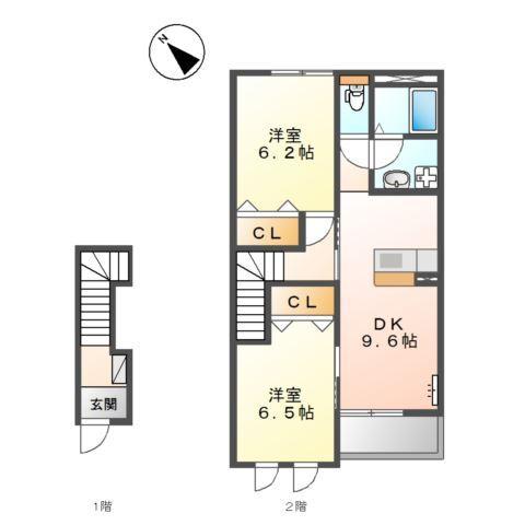 フラワーピーチ 間取り図画像