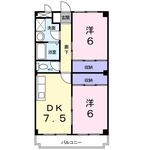 ハミングバートⅡ（3-E） 間取り図画像