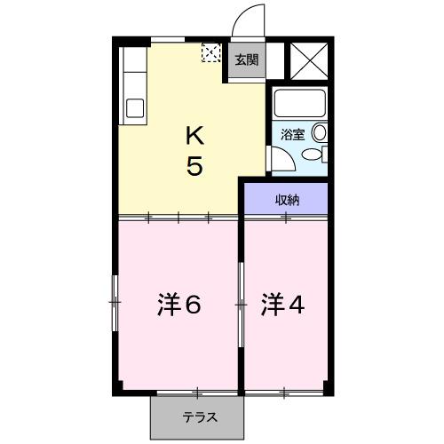 サンビレッジ稲生（1-D） 間取り図画像