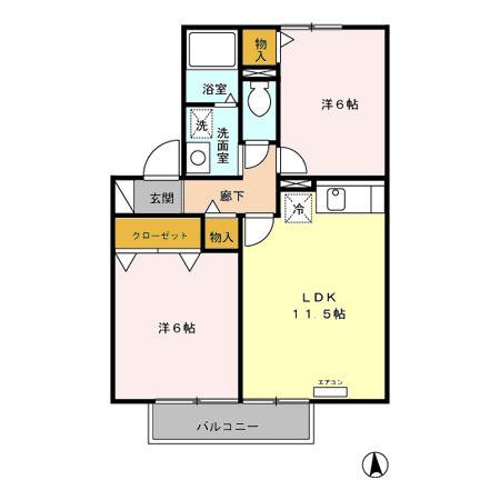 ドミール三日市　B（202） 間取り図画像