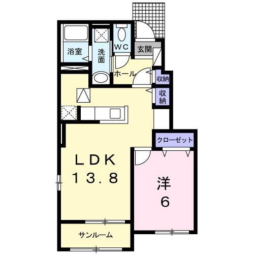 ラフレシール　Ｂ棟（102） 間取り図画像