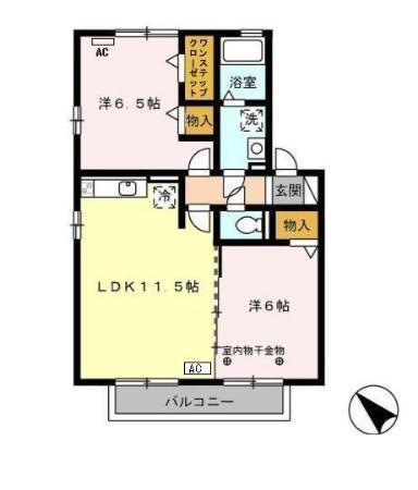 オエステ バージェ　C（202） 間取り図画像