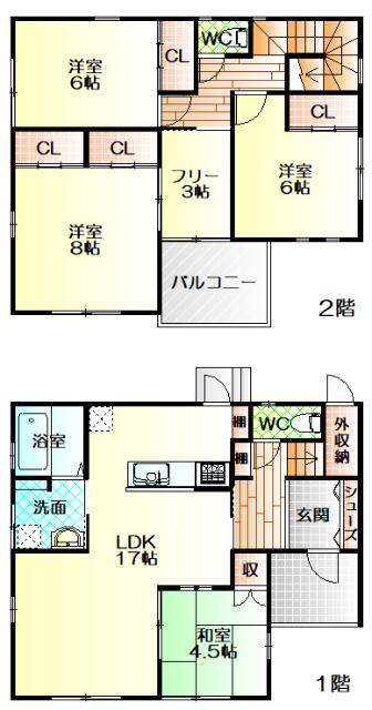 鈴鹿市南玉垣町中古戸建 間取り図画像