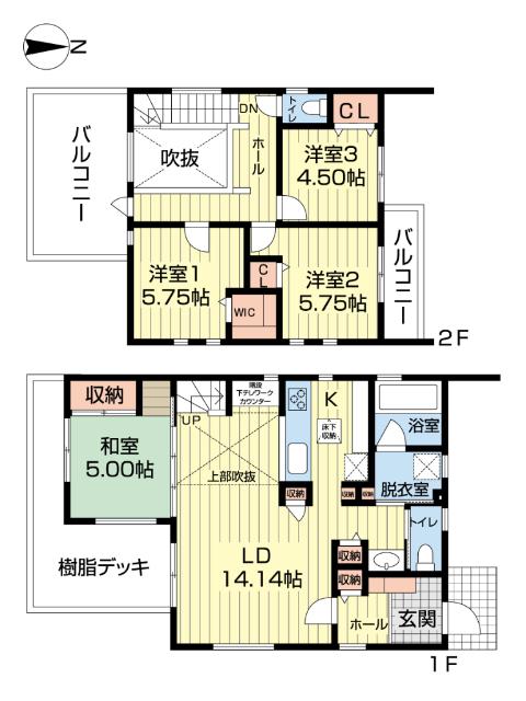 茂原戸建て2400 間取り図画像