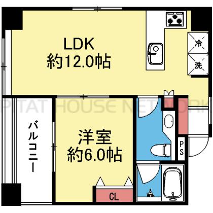 9階角部屋の1LDK