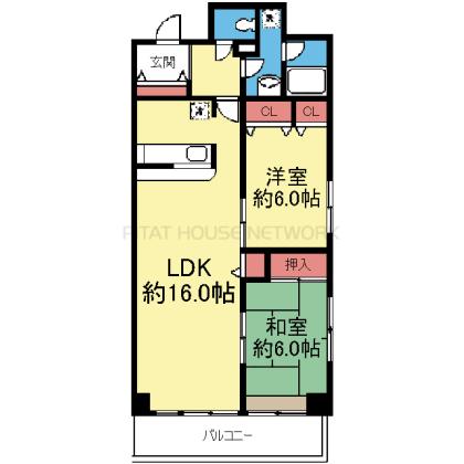 西向き角部屋の2LDK