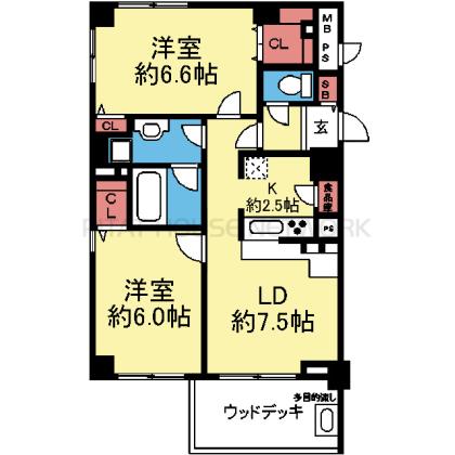 収納豊富な2LDK