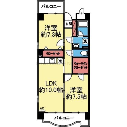 南向きの2LDK