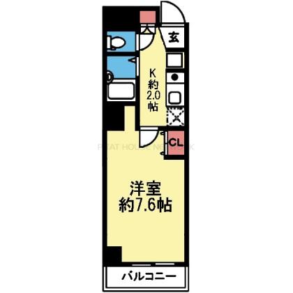 東向き1K