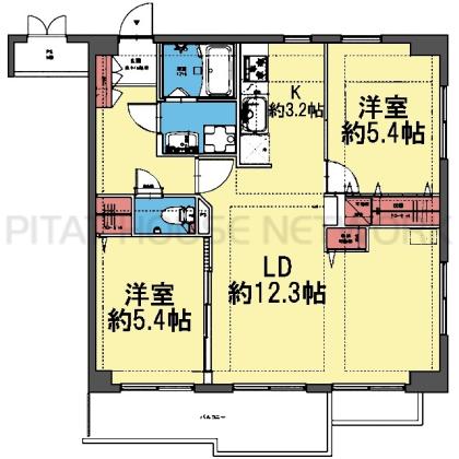 室内リノベーション済み2LDK