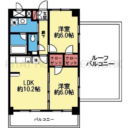 全室洋室の角部屋です