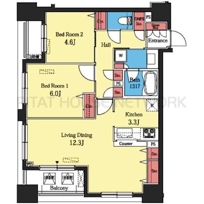 2面採光の角部屋です