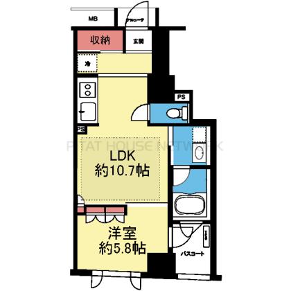 収納豊富な1LDK