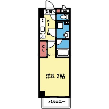 8.2帖の広い1K