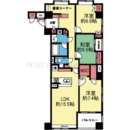 南東向き角部屋