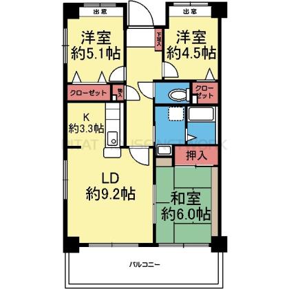 南向き西側角部屋