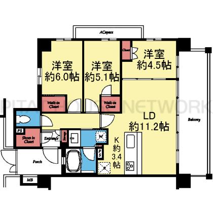 全室洋室の3LDK