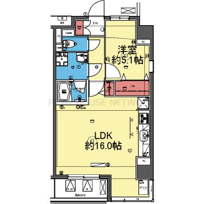 2面採光角部屋の1LDK