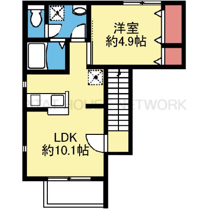 最上階の三方角部屋