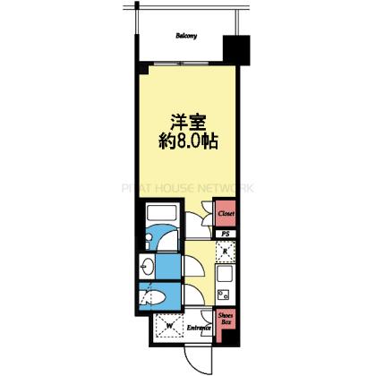 洋室8.0帖の1Kタイプ