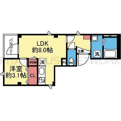 1フロア1住戸の1LDK