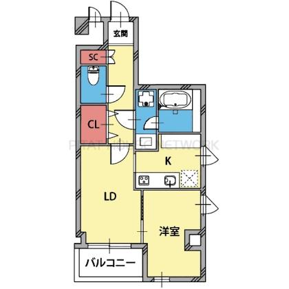 東向きの角部屋です