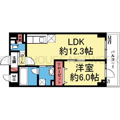 南東向き1LDK