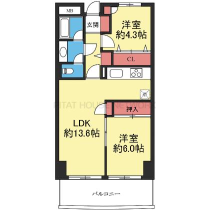 収納豊富な2LDK
