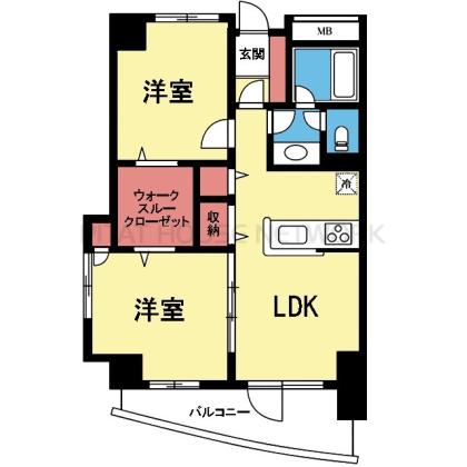 収納豊富な2LDK