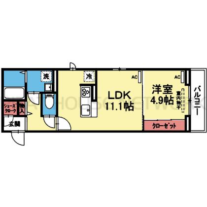 東向きの1LDK