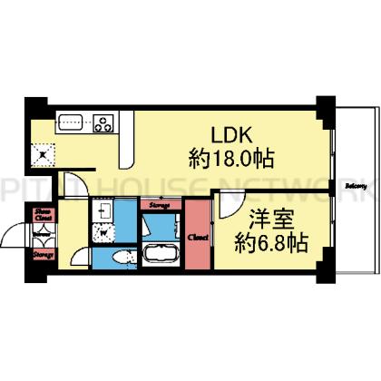 リビング広い1LDK