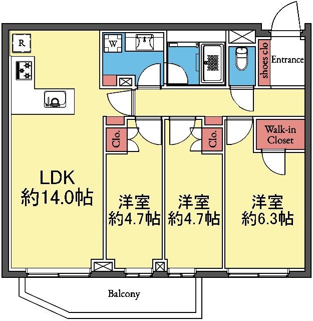 WIC付き3LDK