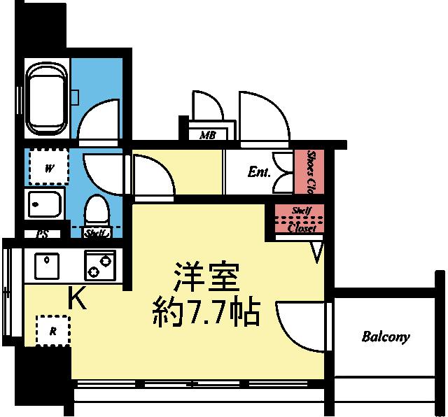 西向きの角部屋です